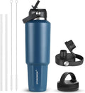 HYDROWION 40 oz Insulated Water Bottle, Car Water Bottle Holder by HYDROWION