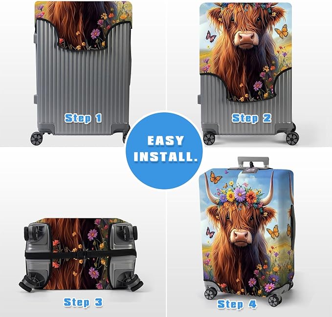Luggage Cover Protector for 22-24 Inch Suitcases, TSA Approved Elastic Travel - Image 6