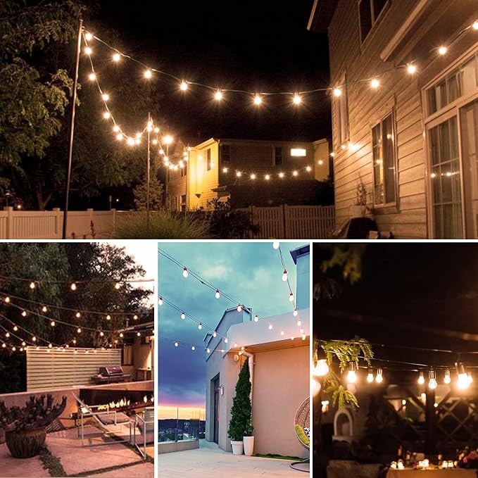 48FT LED Outdoor String Lights, S14 IP65 Waterproof Patio Lights Outside Light - Image 7
