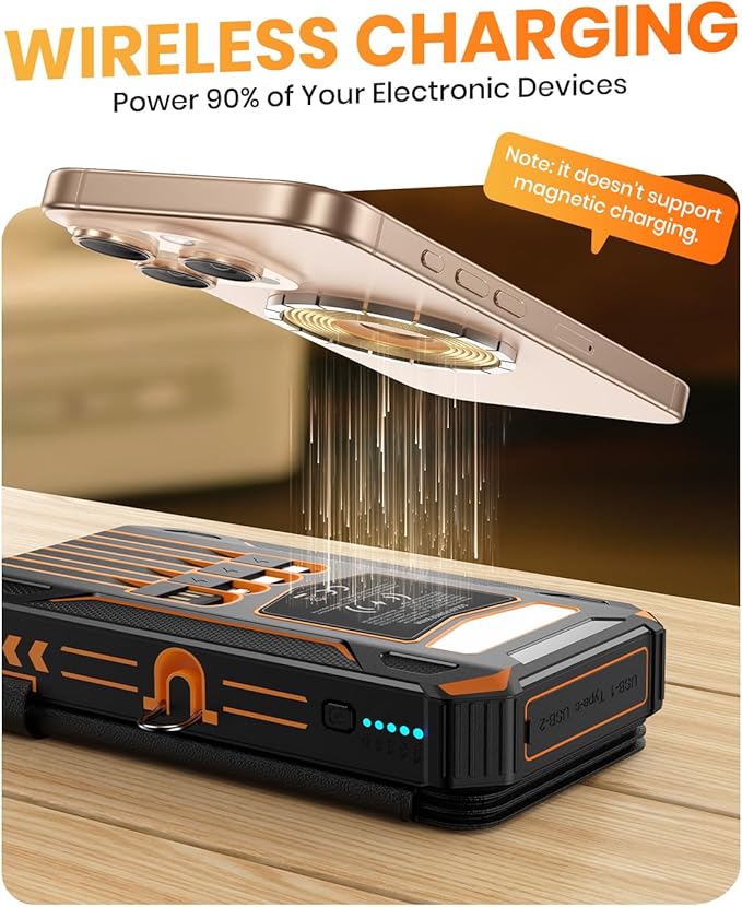 SOARAISE Solar Charger Power Bank - 48000mAh Wireless Portable Charger Built-in - Image 5