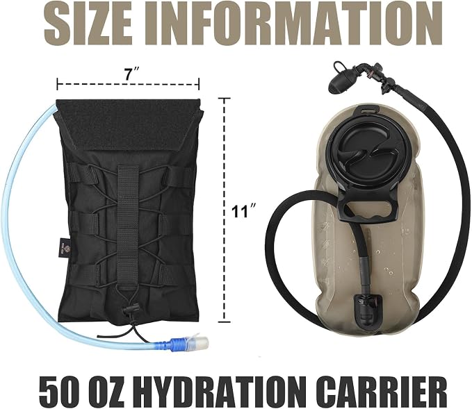 PETAC GEAR 1.5L / 3L Tactical Hydration Pack，Molle Carrier Pouch - Image 4