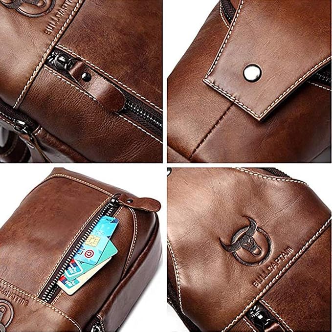 Hebetag Leather Sling Bag Backpack - Image 6