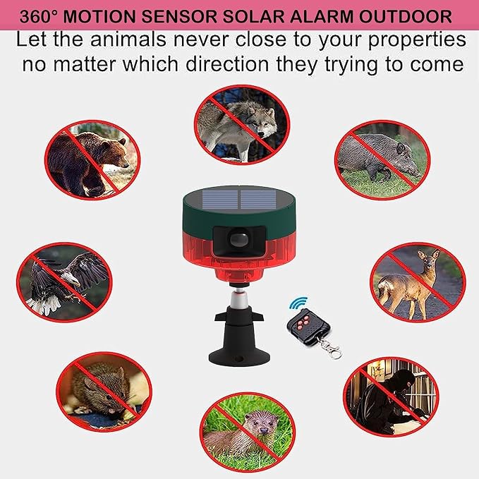2Pack Solar Sensor Security Alarm Lights Outdoor, WONFAST 360° Motion Detector - Image 7