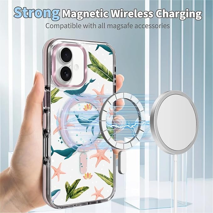 Case for iPhone 16 Plus, Sealife Whale Ocean Wildlife Clear Phone Case - Image 4