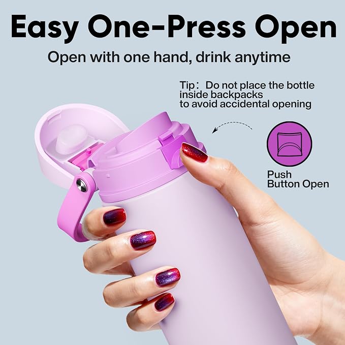 Insulated Water Bottle with Straw - Image 5