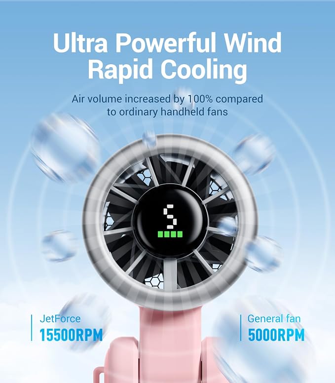 Diveblues Portable Handheld Turbo Fan, 5 Gear Wind, Battery Operated, 3 IN 1 - Image 2