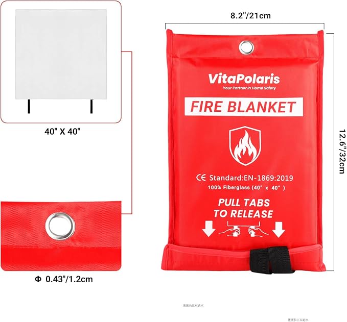 Heavy-Duty Emergency Fire Blanket, 1 Pack – Fireproof Fiberglass Blanket - Image 2