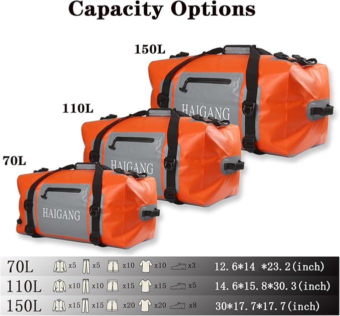 70L Waterproof Duffel Bag Travel Dry Bag, Large Capacity, Adjustable Thickened - Image 2