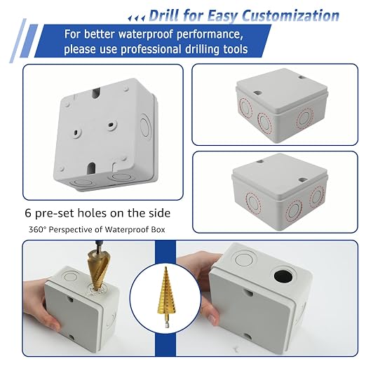 NineLeaf Junction Box, Waterproof Electrical Box IP66 Water Resistant Dustproof - Image 6