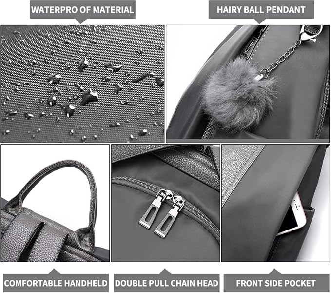 PINCNEL Women Backpack Purse Waterproof Nylon Anti-theft Rucksack Lightweight - Image 5