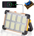 120W Solar Rechargeable Work Light, 144 LED 10000LM Portable Flood Light by YXQUA