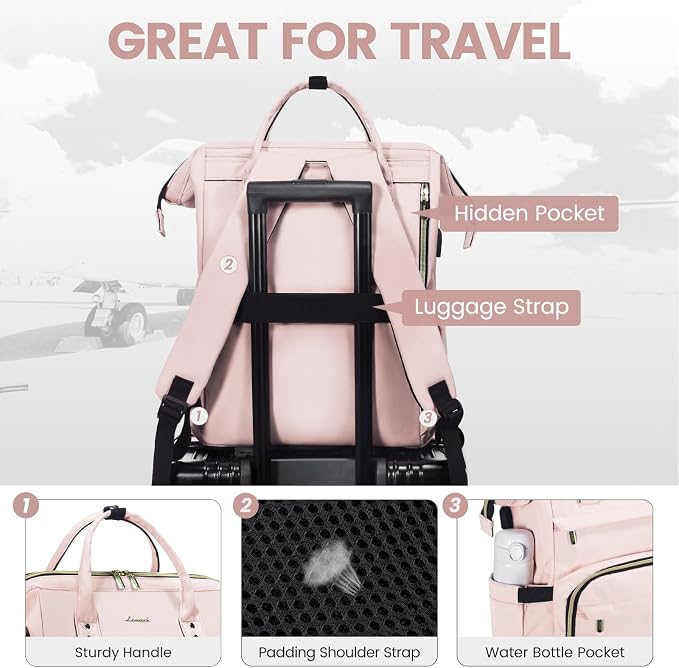 LOVEVOOK Laptop Backpack for Women, 17 Inch Professional Womens Travel Backpack - Image 4