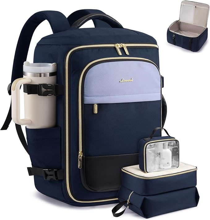LOVEVOOK 40L Travel Backpack Carry on Flight Approved, Personal Item Bag by LOVEVOOK