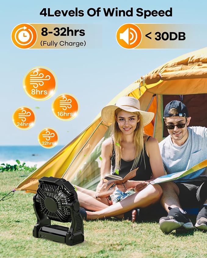 30000mAh Rechargeable Camping Fan - Image 4
