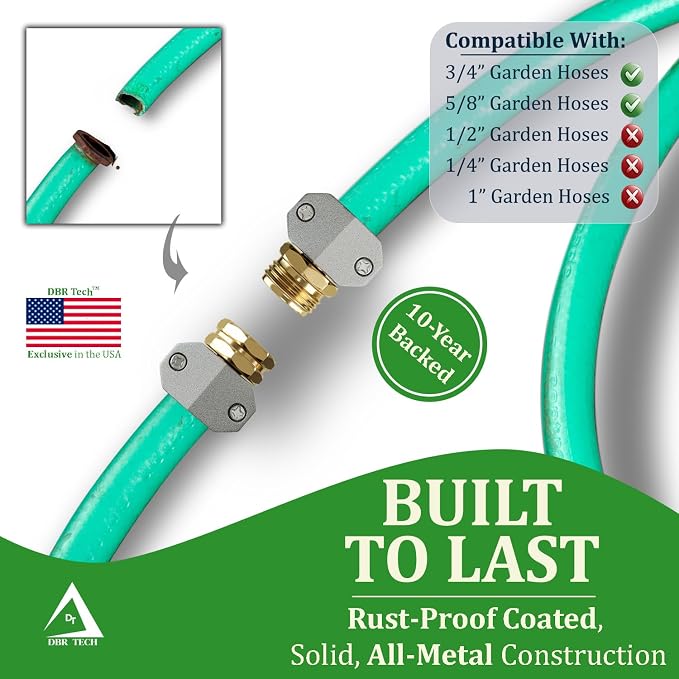 DBR Tech® Hose Repair Kit – Fix Leaks on 3/4 & 5/8 inch Garden Hoses, 4 Set - Image 2