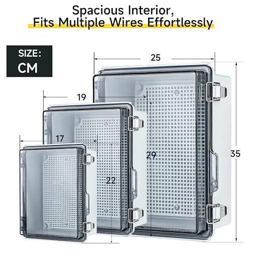 Large Waterproof Electrical Junction Box, IP67 Waterproof Clear ABS Plastic - Image 6