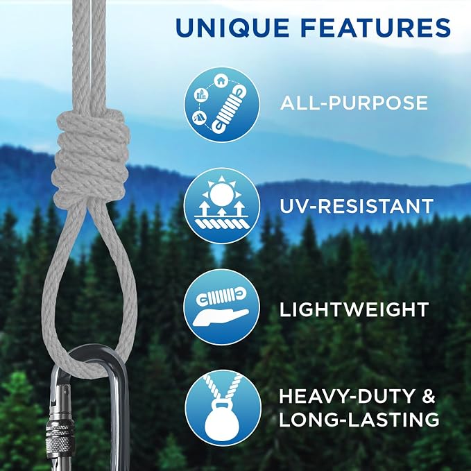 TECEUM Cotton Rope 3/16” – 100 FT – Strong All-Purpose Braided Rope – Natural - Image 4