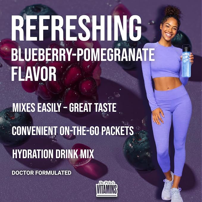 Dr. Price’s Electrolytes Hydration Powder Packets – Blueberry Pomegranate - Image 6