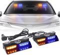 XRIDONSEN 2 in 1 Dash Emergency Strobe Lights Front/Rear Amber Blue Windshield by XRIDONSEN