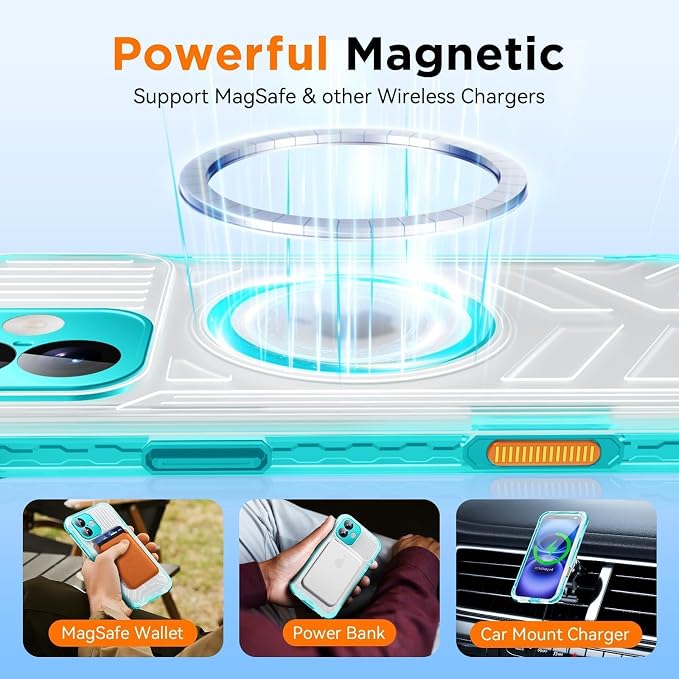 WIFORT for iPhone 16 Waterproof Case, Fit for Magsafe Full Body Magnetic - Image 4