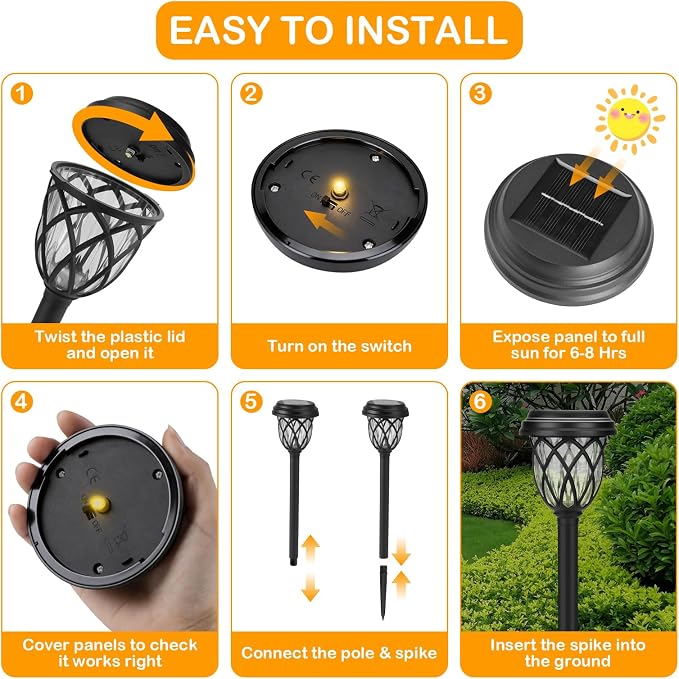 Solar Lights Outdoor 12 Pack Solar Garden Lights Waterproof IP65 Solar - Image 3