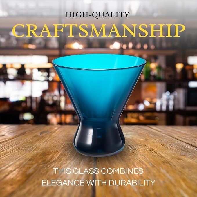 13-Ounce Colorful Pastel Plastic Stemless Martini Glasses, Champagne & Cocktail - Image 5