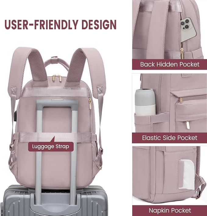 LOVEVOOK Laptop Backpack for Women 15.6 Inch Laptop Bag - Image 3