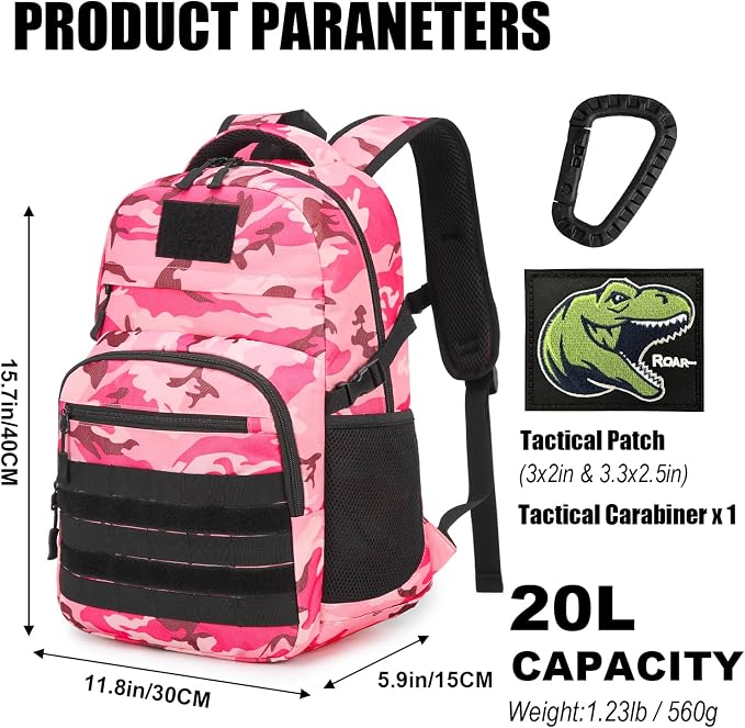 Kids Tactical Backpack Army Molle Bookbag Military Boys Backpack - Image 2