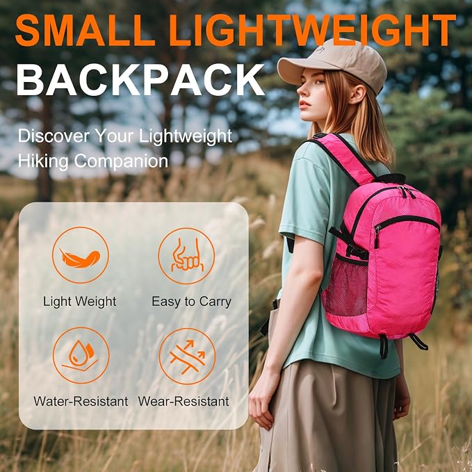 Small Hiking Backpack 15L Travel Lightweight Hiking Packable Daypack - Image 2