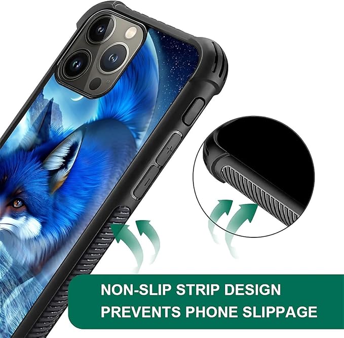 for iPhone 15 Pro Max Case, Snowy Mountain Fox Lake Pattern Graphic Design Girl - Image 7