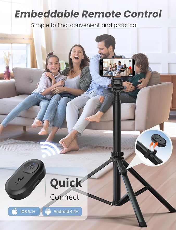 86'' Phone Tripod & Selfie Stick, Tripod - Image 6