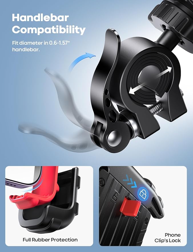 Lamicall Bike Phone Holder, Motorcycle Phone Mount - Image 5