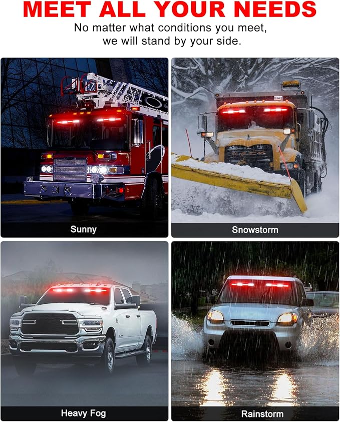 HLauto 6Z4J Emergency Dash Strobe Lights: 2x16.8 inch Red White Safety Lights - Image 6