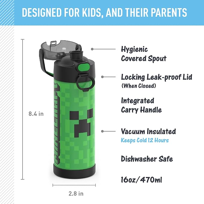 THERMOS FUNTAINER 16 Ounce Stainless Steel Vacuum Insulated Bottle - Image 2