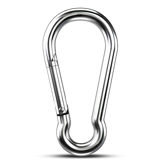 Large Carabiner Clip Hooks, 304 Stainless Steel Spring Snap Hook Fits Camping by KINLINK