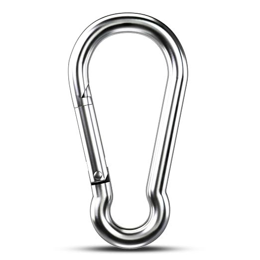 Large Carabiner Clip Hooks, 304 Stainless Steel Spring Snap Hook Fits Camping by KINLINK
