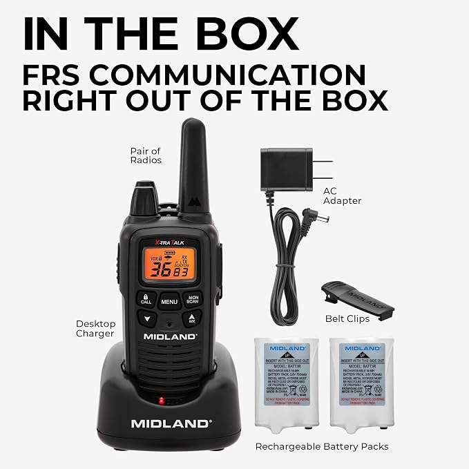 Midland - LXT600VP3, 36 Channel FRS Two-Way Radio - Up to 30 Mile Range Walkie - Image 2