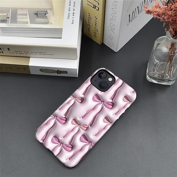 for iPhone 15 Plus Case, HL2 Abstract Ribbons Bows Hybrid 2 Layer Hard Shell - Image 5