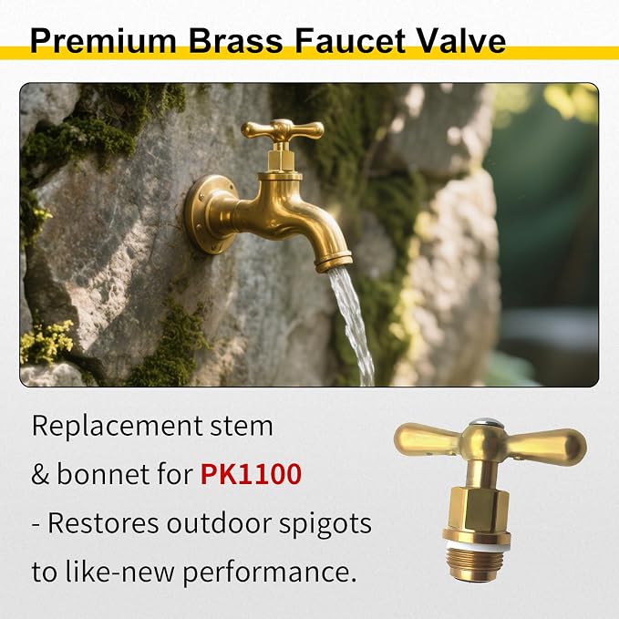 PK1100 Brass Faucet Stem & Bonnet Replacement Kit - Image 4