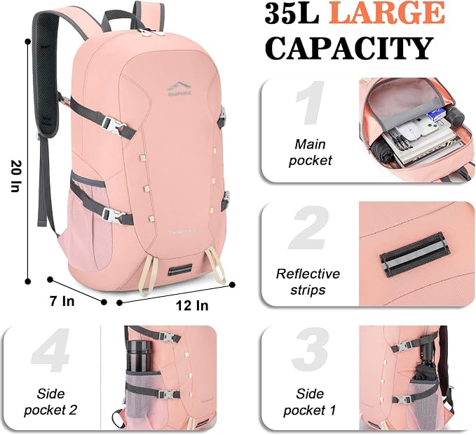 BAGPARKK Hiking Backpack, Large 35L Travel Backpacks - Image 3