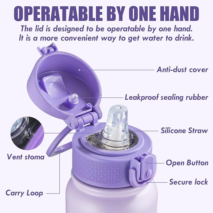OLDLEY 12oz Kids Water Bottle, Stainless Steel Insulated Water Bottle - Image 9