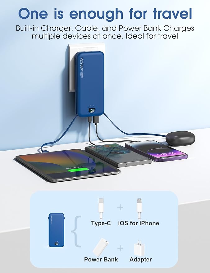 citicr Portable Charger Power Bank, 10000mAh PD20W USB C Fast Charging - Image 4
