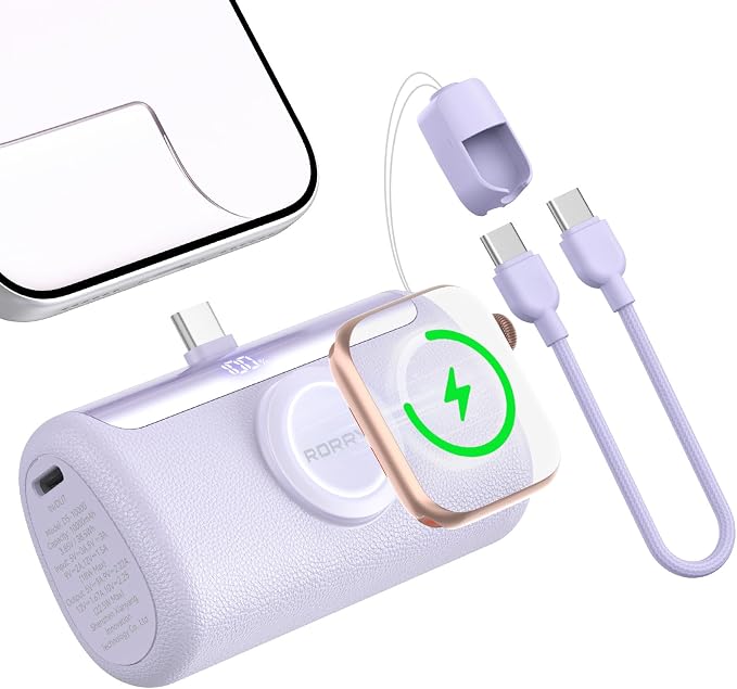 RORRY PalmGo Portable Charger, 10000mAh PD 22.5W Fast Charging Mini Power Bank by RORRY