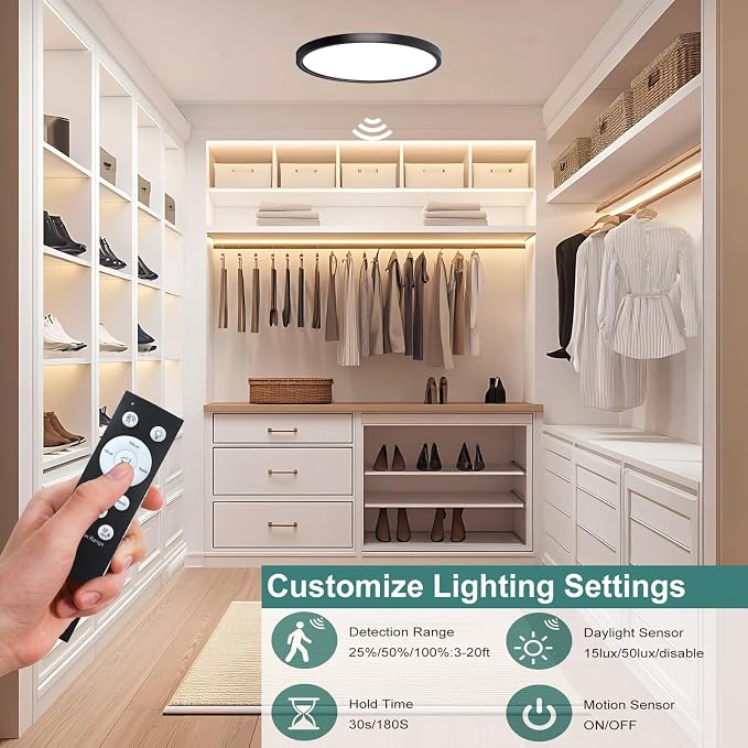 9 Inch Motion Sensor Ceiling Light Indoor, Motion Sensor Fixture Indoor - Image 2