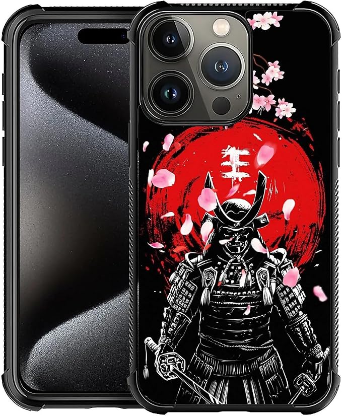 for iPhone 16 Pro Case, Sakura Japanese Samurai Pattern Graphic Design Girl Boy by FKBRCL4U