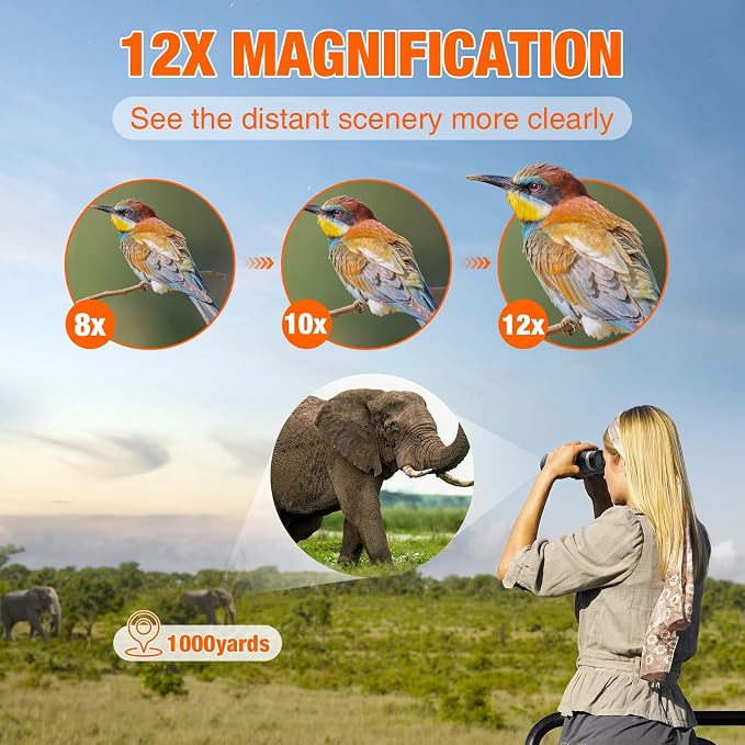 12x50 ED Binoculars for Adults-Professional Roof Prism, HD Optical System - Image 8