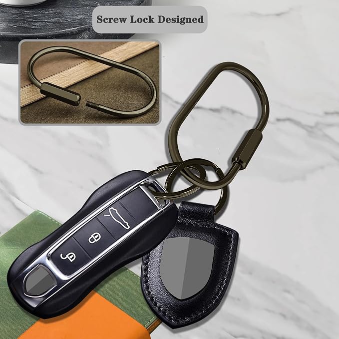 Key Chain, Brass Key Rings 2 Pack Screw Lock Key Organizer - Image 3