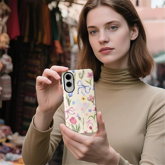 for Samsung Galaxy S25 Edge Case, HL2 Aesthetic Flower Preppy Collage Hybrid 2 - Image 5