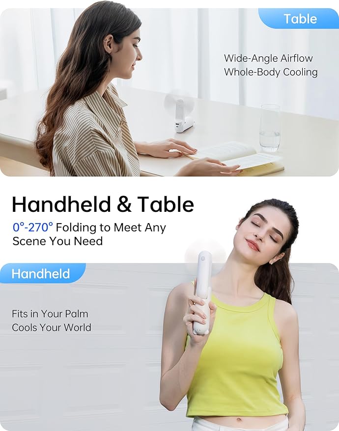 JISULIFE Handheld Fan 8 Plus: All-in-One Mini Fan - Image 4