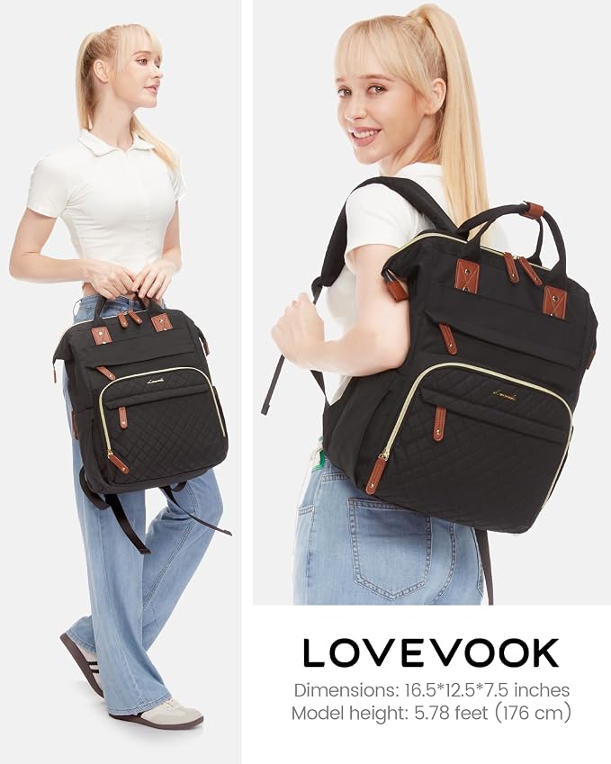 LOVEVOOK Laptop Backpack for Women, 15.6'' Waterproof Nurse Bag Teacher Work - Image 4